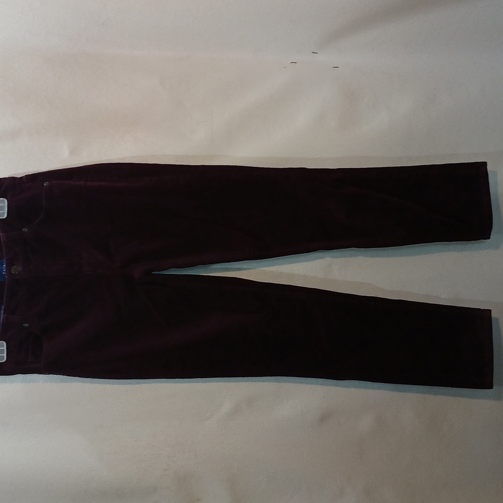 Talbots Women's Corduroy Pants High Waist Straight Leg Size 2 P 5 Pocket Purple